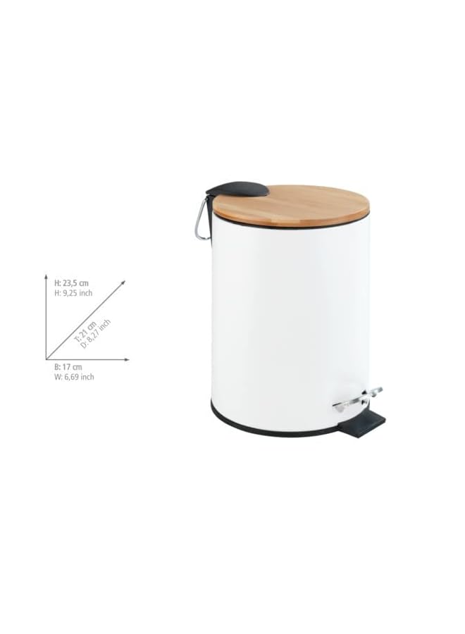 Wenko Pedal Bin Tortona 3L EasyCl., White Matt - Image 5