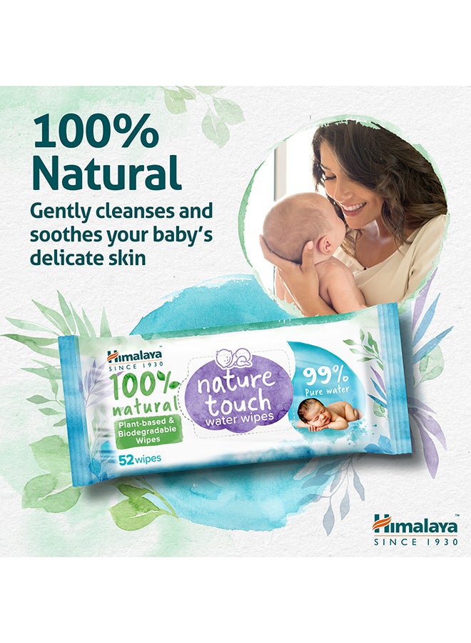 Himalaya Nature Touch Water Wipes 4 x 52 Wipes - Image 2