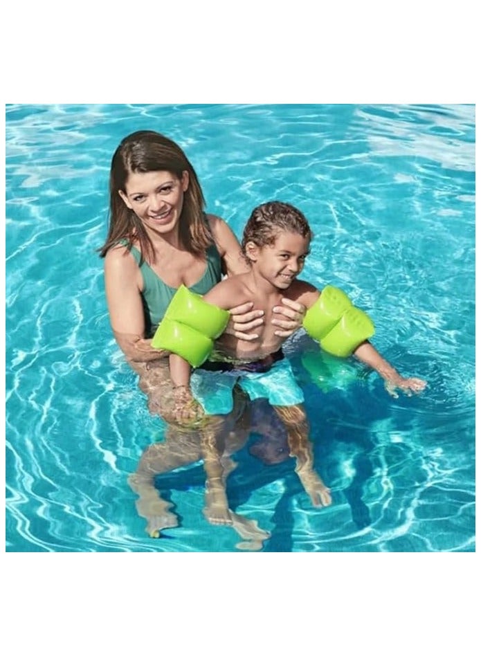 بست واي عوامات ذراع قابلة للنفخ للأطفال Bestway (أخضر): مساعد للسباحة، آمن ومريح للأولاد والبنات (3-6 سنوات) - Image 1