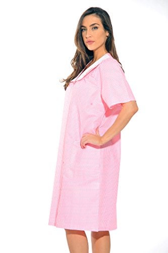 Dreamcrest 8511-Coral-L Dreamcrest Short Sleeve Duster / Housecoat / Women Sleepwear,Coral,Large - Image 2