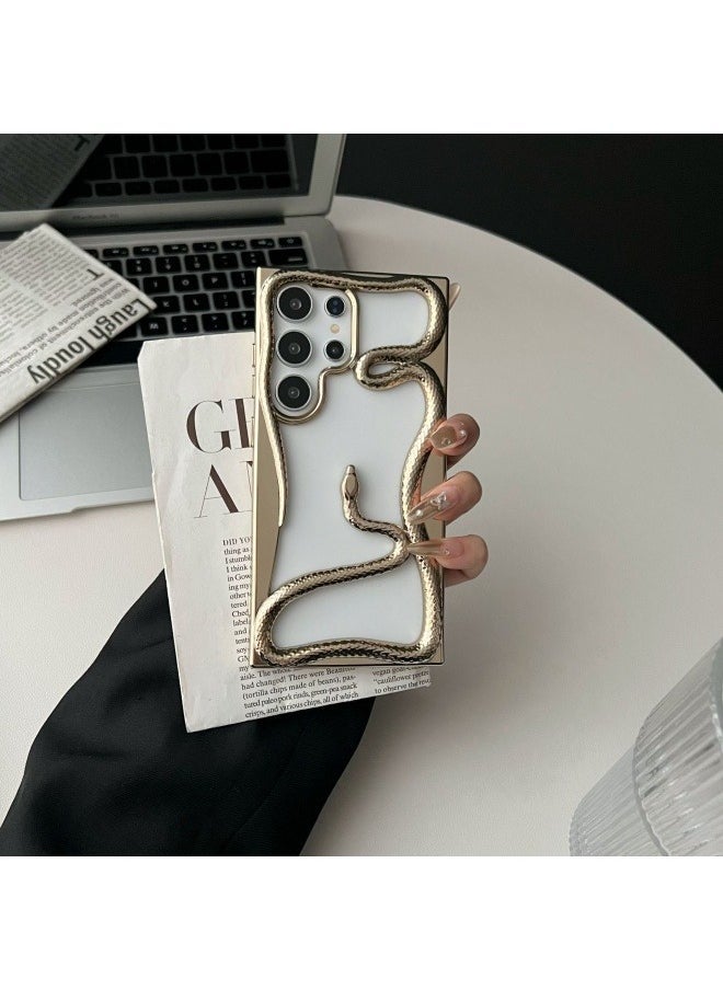general Suitable for Samsung S25Ultra/S24Ultra/S23Ultra three-dimensional snake protective cover electroplated hollow heat dissipation mobile phone protective cover - Image 1