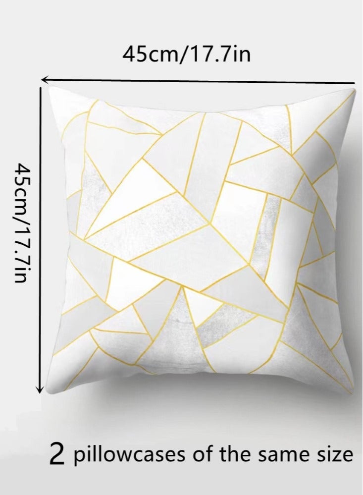 Kutis 2-Piece Home Decorative Pillow Covers Plush Throw Pillow Cover Off-White 45x45 Centimeter  - Image 5