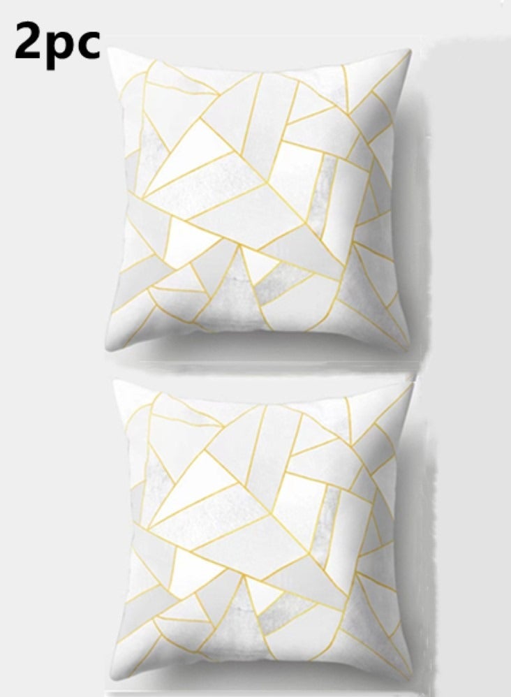 Kutis 2-Piece Home Decorative Pillow Covers Plush Throw Pillow Cover Off-White 45x45 Centimeter  - Image 1