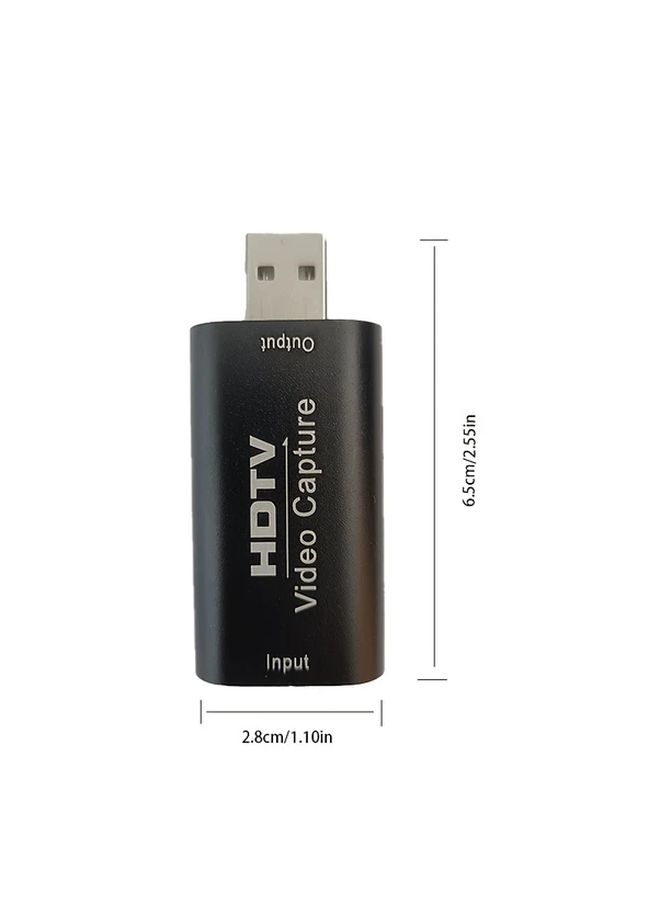 Black 1080P USB 2.0 Video Capture Card for Streaming Gaming Conferencing - Image 2