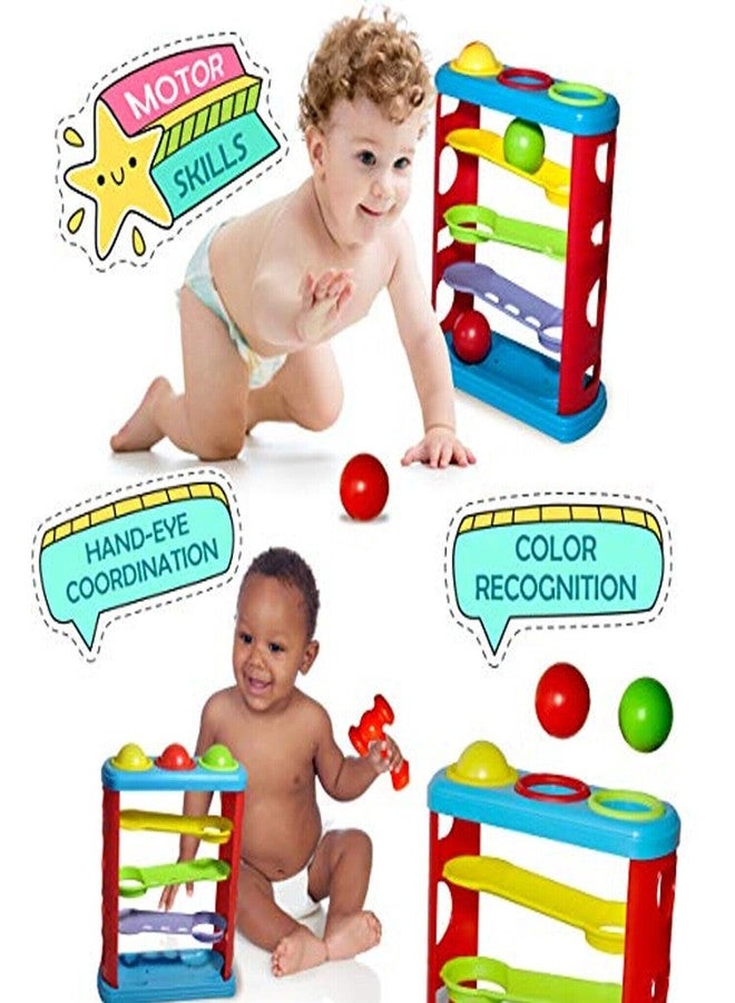 Dorytoys Dorytoy Kids Hammer Ball Toy with Colorful Rolling Track Whack-a-Ball Pounding Bench Game Early Learning Motor Skill Development for Toddlers & Babies - Image 5