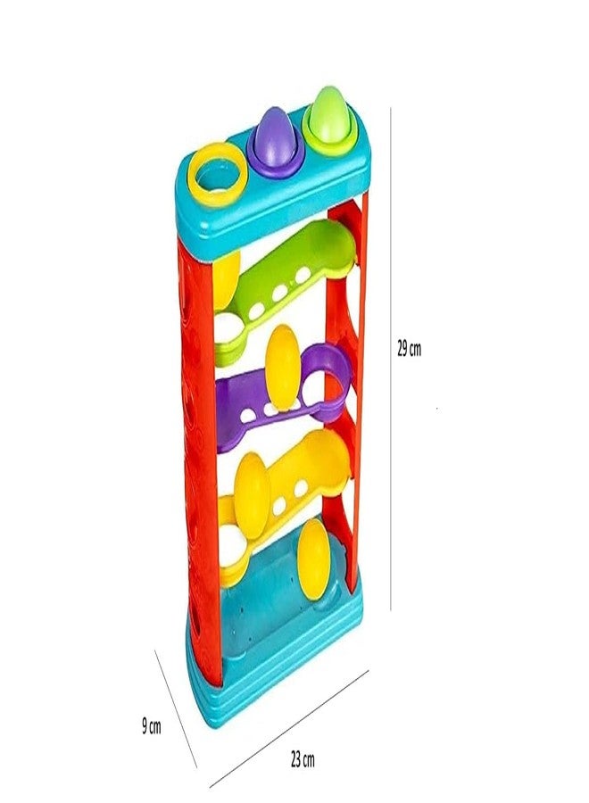 Dorytoys Dorytoy Kids Hammer Ball Toy with Colorful Rolling Track Whack-a-Ball Pounding Bench Game Early Learning Motor Skill Development for Toddlers & Babies - Image 4