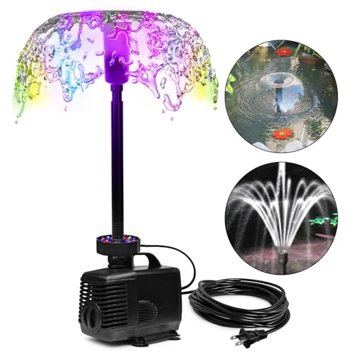 DOMICA 45W 792 GPH LED Pond Pump with Fountain Kit (3000L/H), Submersible Garden Water Fountain Pump, for Waterfall, Hydroponics, Aquariums, Fish Tanks, Indoor Outdoor - Image 1
