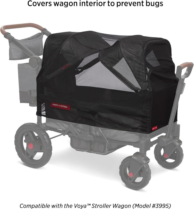 Radio Flyer شبكة البعوض لعربة الأطفال وعربة السفر لحديثي الولادة - Image 3