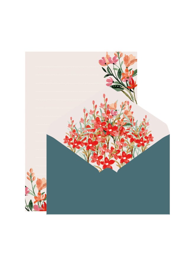 Glow Wedding Envelope Invitation Letter A5 Handwritten Love Letter Letter Paper Warm Spring Blooming Envelope Letter Paper Set Contains 2 Envelopes 4 Letter Paper - Image 1