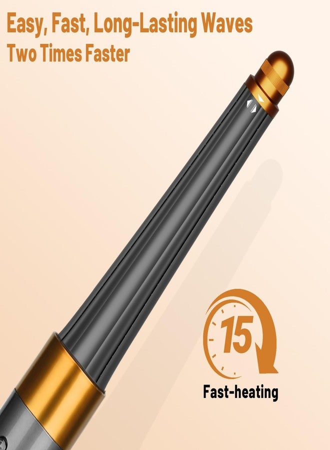 ZEPHBLOW Hair Long Conical Barrel for Dyson Airwrap, 0.78-1.4Inch/ 20-36mm Conical Long Curling Barrels Compatible with Airwrap HS01/05, Self-Curling Hair Roller Curlers Attachment, Gold - Image 5