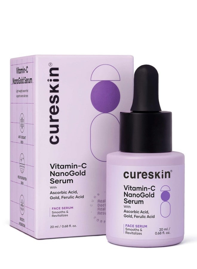 Cureskin Vitamin-C NanoGold Face Serum with L-Ascorbic Acid, Gold & Ferulic Acid | Brightening & Even Tone Support | For Dullness, Uneven Tone & Early Signs of Ageing | 20 ml - Image 1