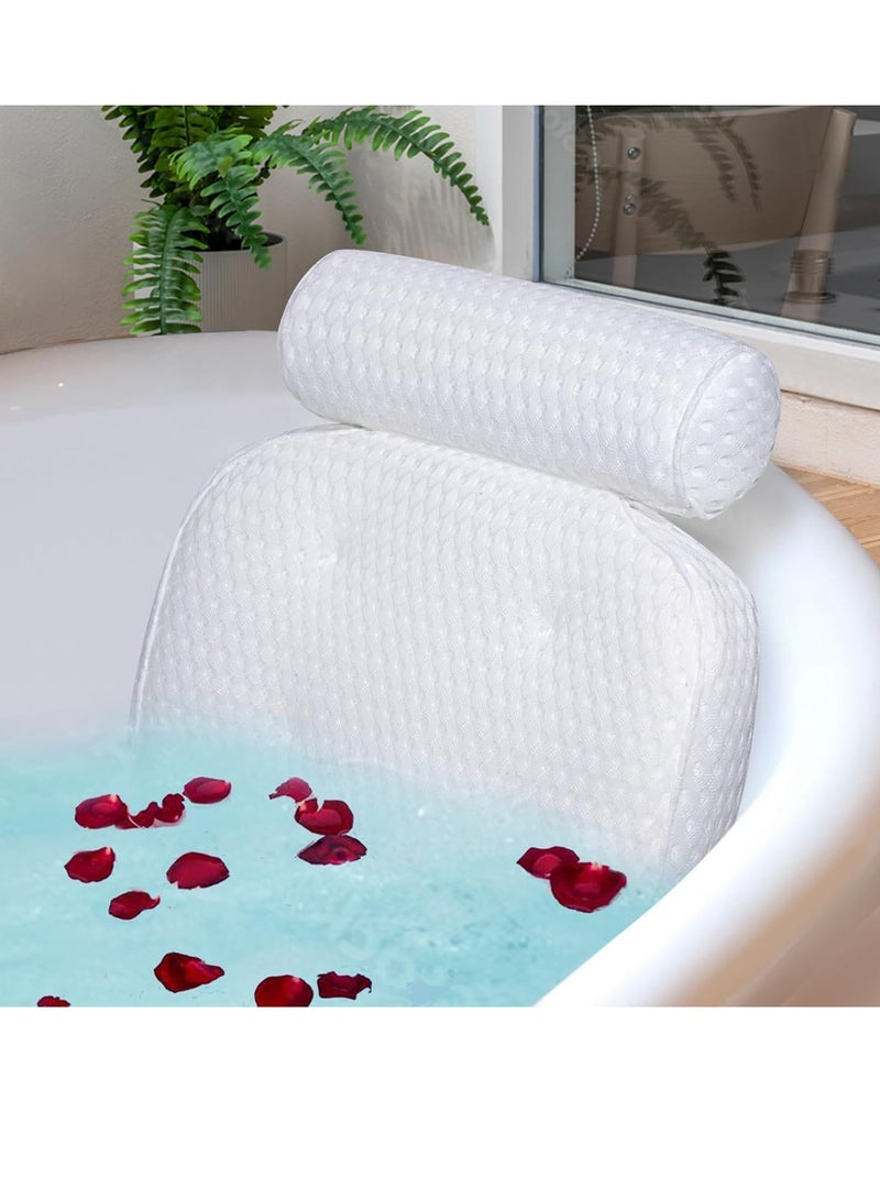 Fitheaven Bath Pillow for Bathtub Support Neck,Head and Back with Non-Slip Suction Cups and Comfortabl 4D AirenMesh Bathtub Pillow for Women & Men  - Image 1