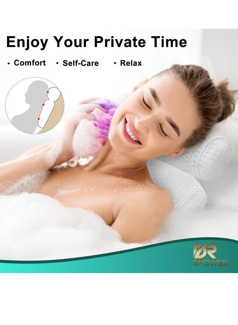 Fitheaven Bath Pillow for Bathtub Support Neck,Head and Back with Non-Slip Suction Cups and Comfortabl 4D AirenMesh Bathtub Pillow for Women & Men  - Image 2