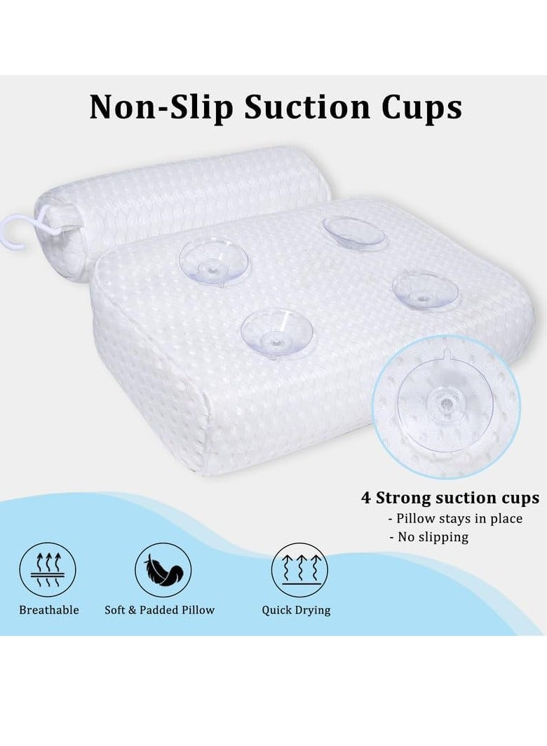 Fitheaven Bath Pillow for Bathtub Support Neck,Head and Back with Non-Slip Suction Cups and Comfortabl 4D AirenMesh Bathtub Pillow for Women & Men  - Image 3