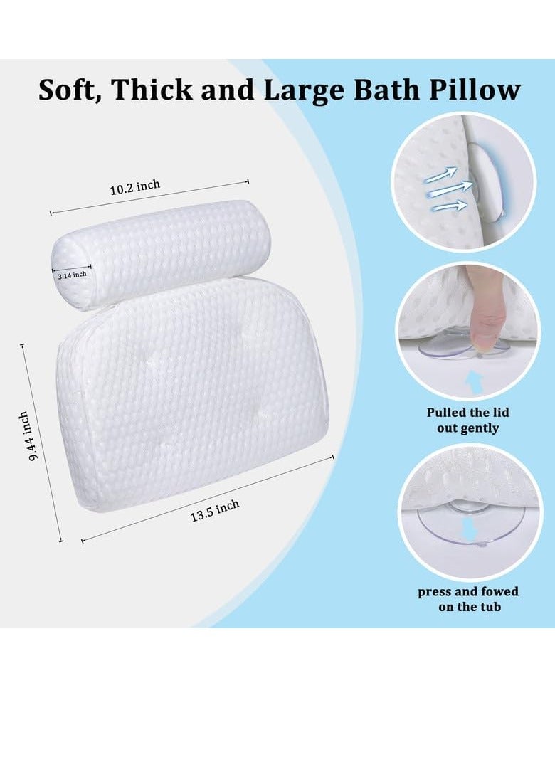 Fitheaven Bath Pillow for Bathtub Support Neck,Head and Back with Non-Slip Suction Cups and Comfortabl 4D AirenMesh Bathtub Pillow for Women & Men  - Image 4