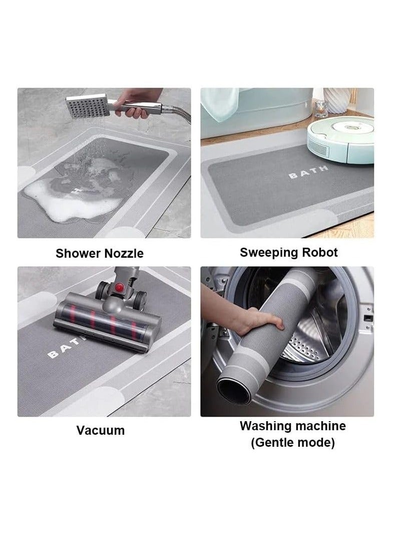 QSHOP Super Absorbent Quick Dry Bath Mat, Super Absorbent Living Room Floor Mat, Non-Slip Rubber Base, Easy Clean Bathroom Mat, Kitchen Doormat - Image 4