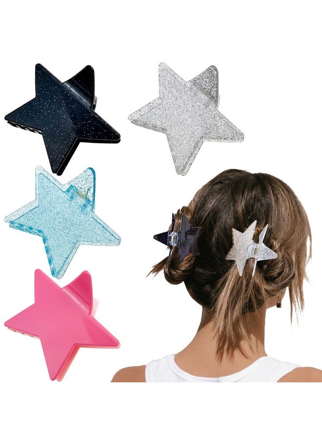 DonLeeving 4 Pack Star Hair Clips Sparkling Cute Star Hair Claws Clips For Women Fashionable Hair Styling Gift For Girls Hair Accessories For Women Girl  - Image 1