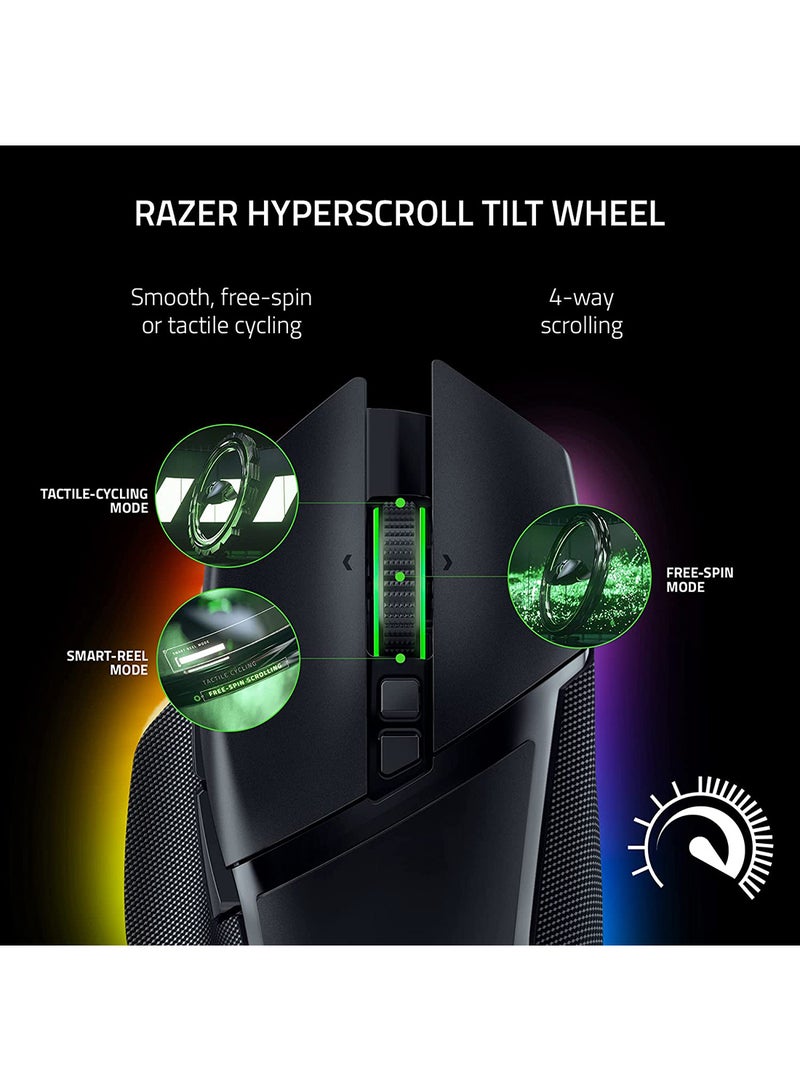 RAZER Basilisk V3 Pro Customizable Wireless Gaming Mouse - Fast Optical Switches Gen-3, HyperScroll Tilt Wheel, Chroma RGB, 11 Programmable Buttons, Focus Pro 30K Optical Sensor - Classic Black - Image 2