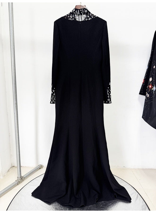 Madam Uniq New Fashionable European and American Long Dress - Exquisite Beaded and Rhinestone Embellished Evening Gown - Image 4
