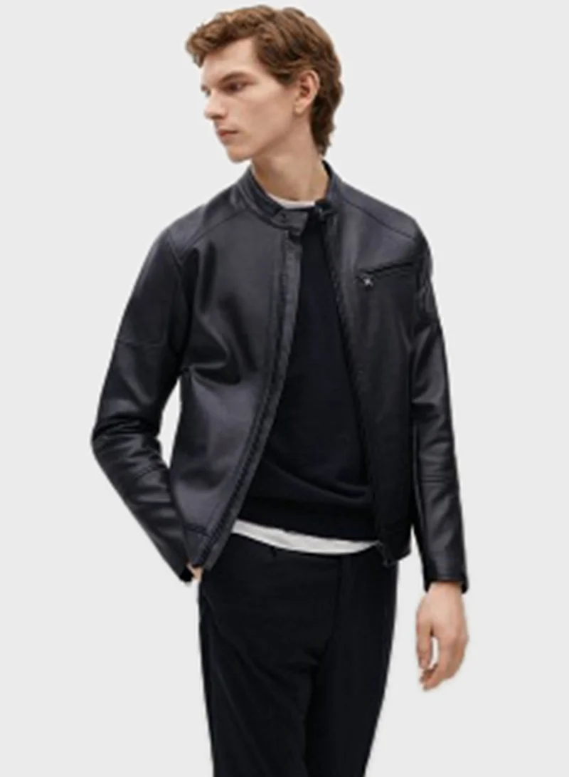 Mango Man Classic Biker Jacket