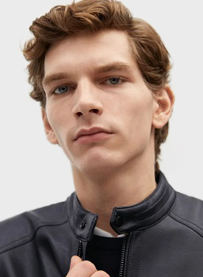 Mango Man Classic Biker Jacket