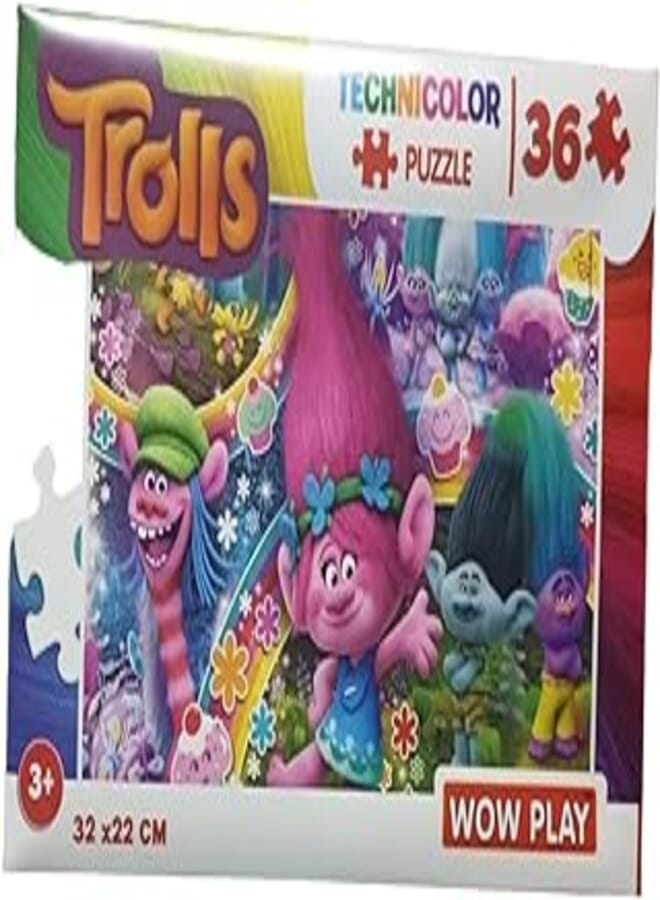 Wow Play Trolls Puzzle 36-Pieces, 32 cm x 22 cm Size