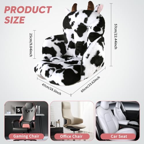 DOBUONO Comfy Office Chair Cushion 175 L x 175 W x 18 H Cute Seat Cushion Kawaii Cushion for Gaming Chair with Backrest NonSlip Floor Seating for Adults and Pets Cow Stuff for Room Decor - Image 3