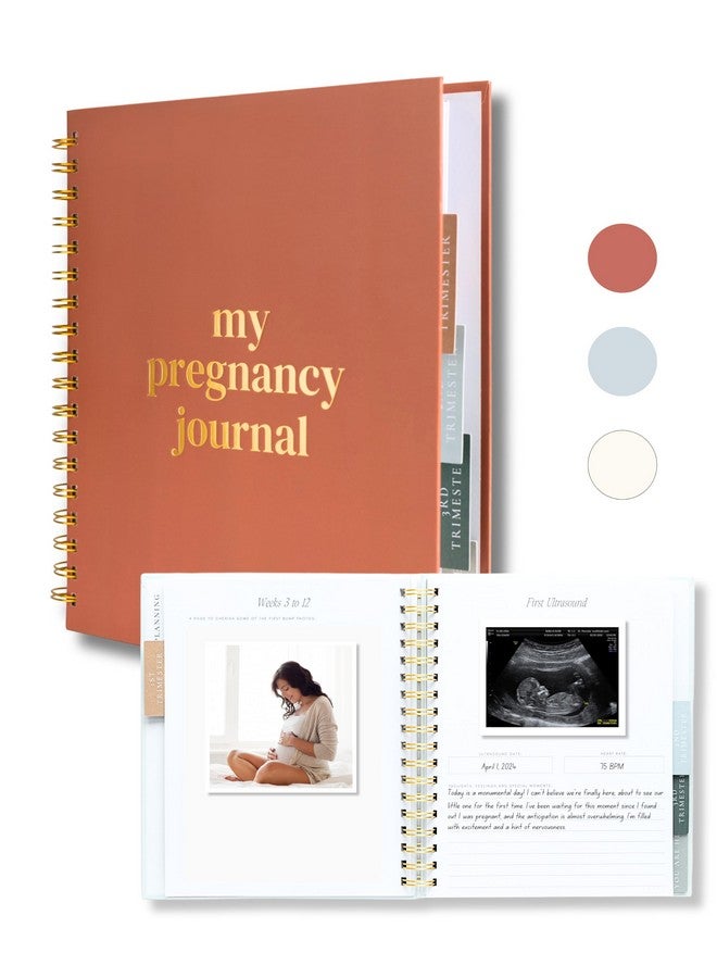 Lamare دفتر حمل لاماري للأمهات الجدد 2025 - مخطط ومفكرة حمل بغلاف صلب - هدية حمل للأمهات الجدد - تذكار مع تلميحات وأماكن للصور - Image 1