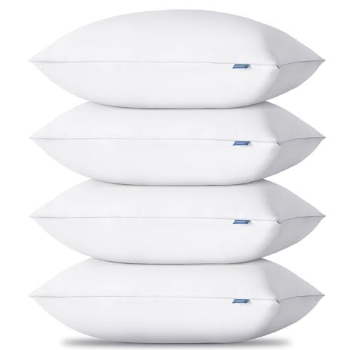 CozyLux Soft Supportive Bed Pillows for Side and Back Sleepers OekoTex Certified Down Alternative Filling Hotel Quality Fluffy Sleeping Pillow White King 19 x 34 4 Pack - Image 1