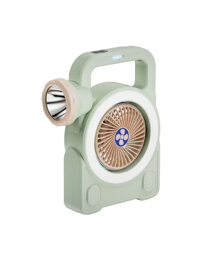 Portable Camping Fan with LED Light 40H Working Time Power Bank Flashlight 1pc - Image 1