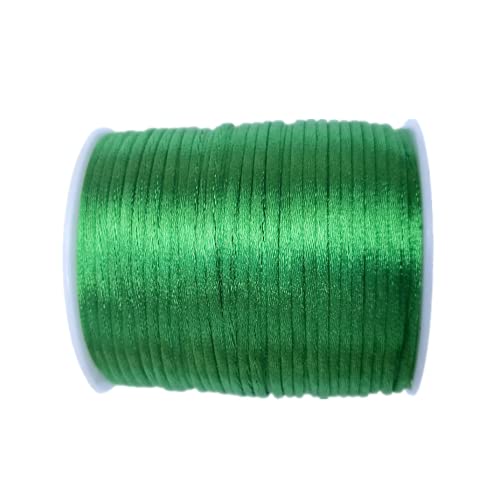 Glory Qin 109 Yards 1.0mm Nylon Rope Satin Silk Decorative Rope Beaded String Kumihimo, Beaded, Tassel, Jewelry Making Chinese Knot (Green, 1.0mm) - Image 1