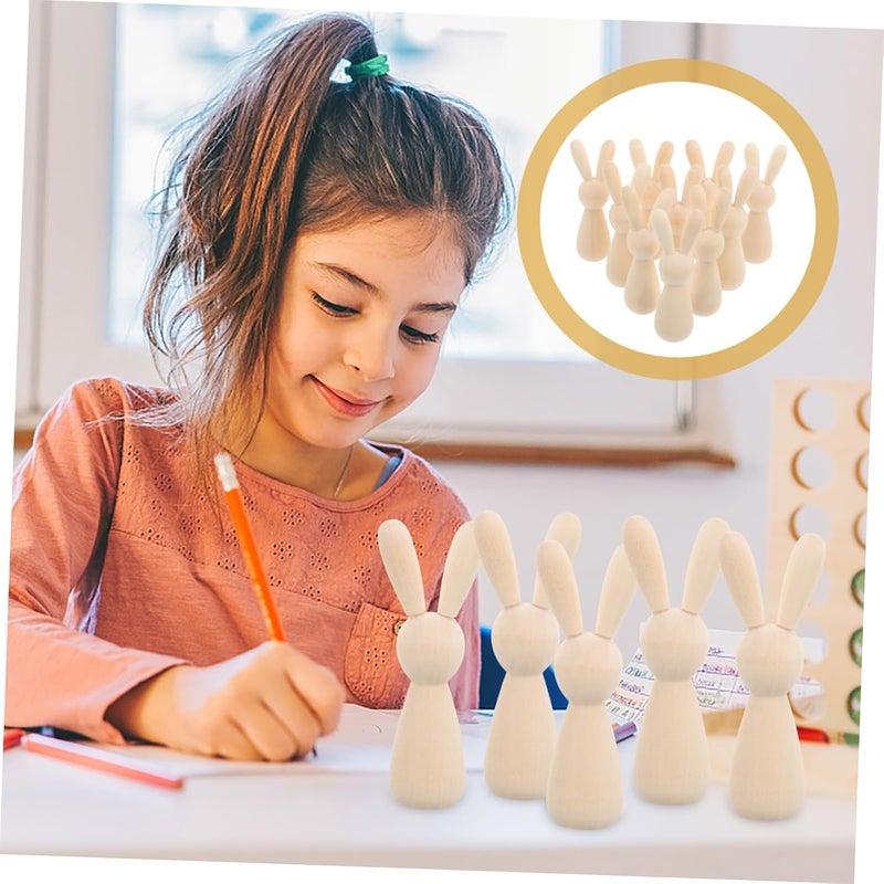 Veemoon 20pcs Unfinished Wooden Peg Dolls Blank Figures for Home Decor Safe and Smooth Material for Creative Crafting and Holiday Decorations - Image 4