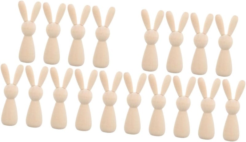 Veemoon 20pcs Unfinished Wooden Peg Dolls Blank Figures for Home Decor Safe and Smooth Material for Creative Crafting and Holiday Decorations - Image 1