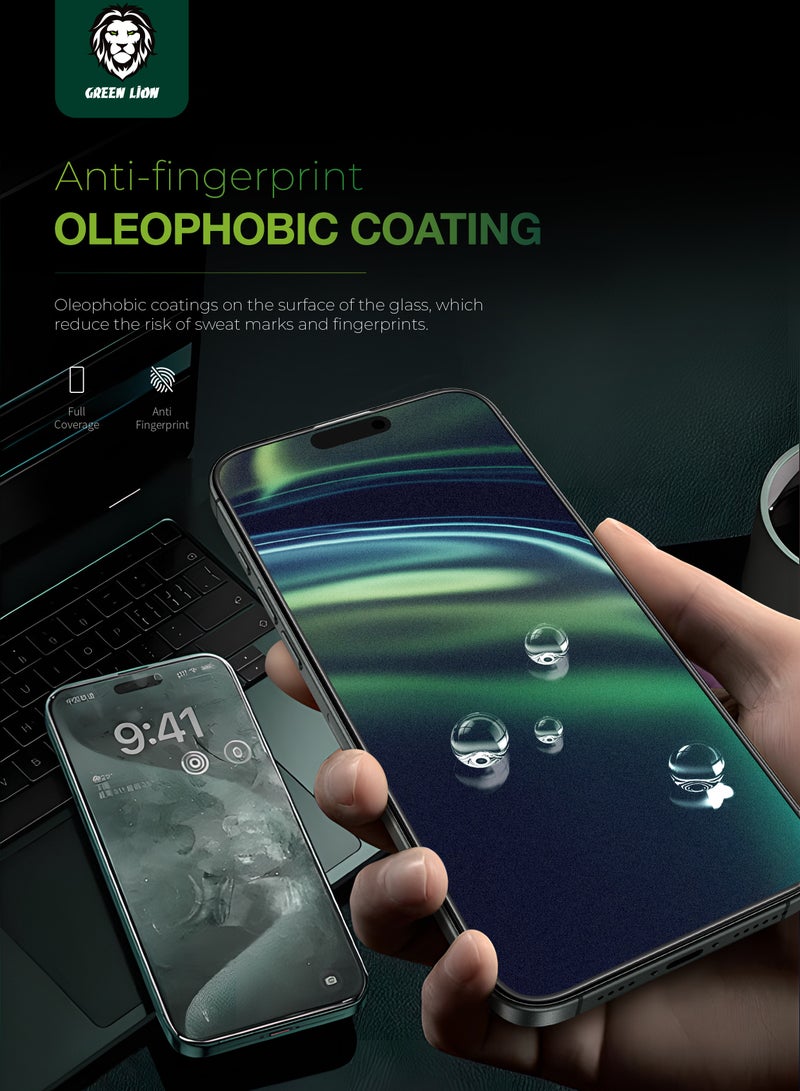GREEN LION iPhone 16 Pro Screen Protector 9H Steve Matte Privacy Dull Glass / Anti-Peeping / Anti Fingerprint / Anti Scratch / Grease Resistance / Ultra Hardness / Highly Responsive - Black Edge/Privacy - Image 2
