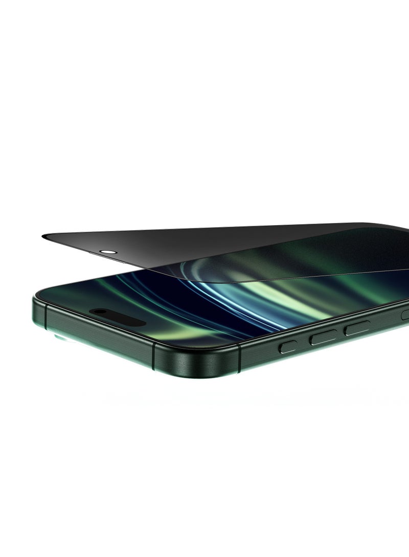 GREEN LION iPhone 16 Pro Screen Protector 9H Steve Matte Privacy Dull Glass / Anti-Peeping / Anti Fingerprint / Anti Scratch / Grease Resistance / Ultra Hardness / Highly Responsive - Black Edge/Privacy - Image 5