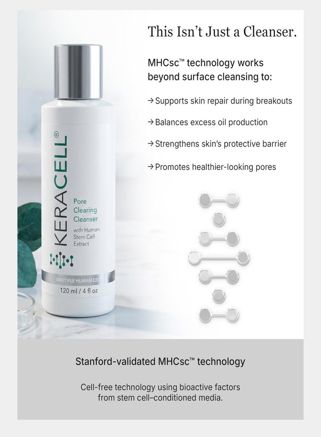 Keracell Pore Clearing Cleanser - Pore Cleanser & Minimizer with Salicylic Acid & Panthenol - Acne Cleansing Face Wash with MHCsc Technology - Moisturizes, Decreases Oil & Removes Impurities - 4 oz - Image 4