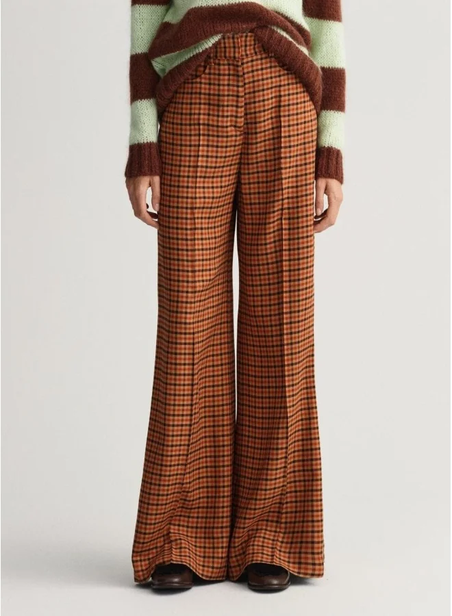 GANT High-Waisted Wide Check Pants