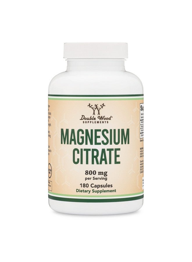 Double Wood Supplements كبسولات سيترات المغنيسيوم 400 مجم، 180 كبسولة، 800 مجم، آمنة للنباتيين، تم تصنيعها في الولايات المتحدة الأمريكية بواسطة شركة Double Wood Supplements - Image 5
