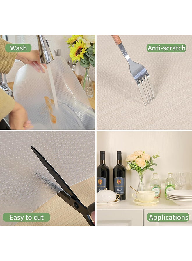 O Ozone Shelf Liners for Kitchen Cabinets - 2 Rolls 60cmx2m Waterproof Drawer Liner - Translucent Non-Adhesive Easy to Cut Cupboard Liner for Refrigerator  - Image 3
