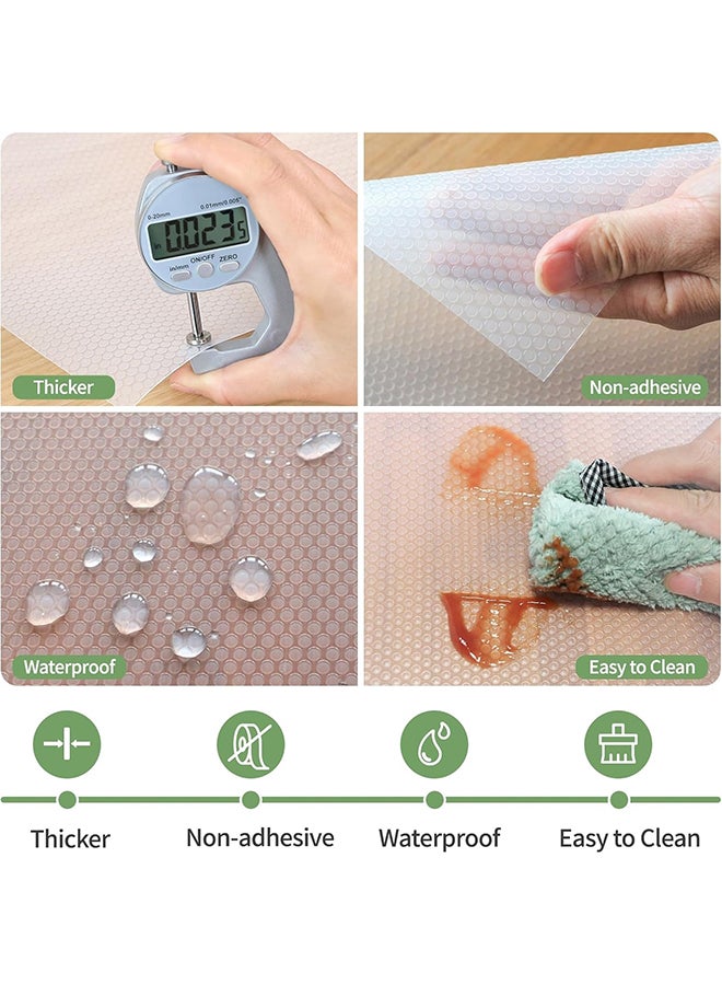 O Ozone Shelf Liners for Kitchen Cabinets - 2 Rolls 60cmx2m Waterproof Drawer Liner - Translucent Non-Adhesive Easy to Cut Cupboard Liner for Refrigerator  - Image 2