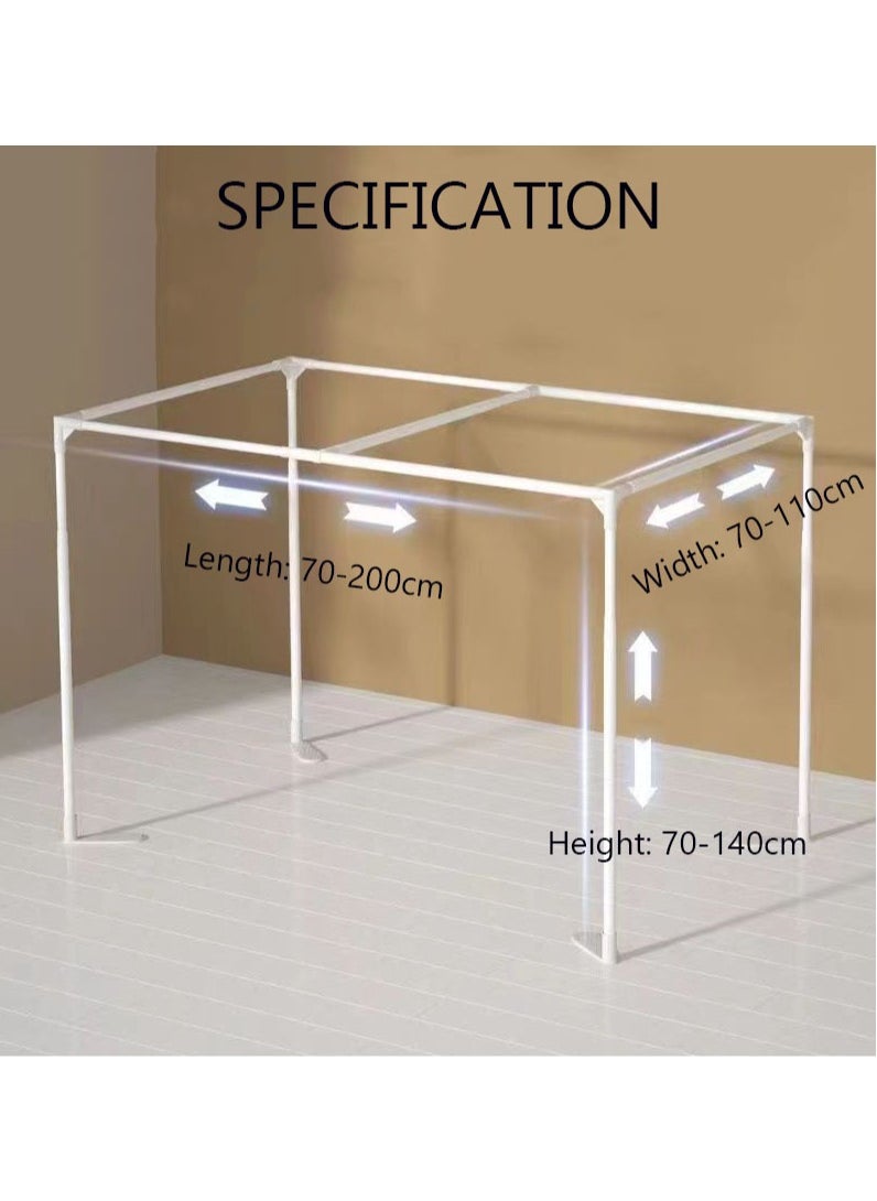FASHION HOME - Canopy Bed Curtains Frame Post Poles Canopy Bed Frame Twin Size Adjustable - Image 1