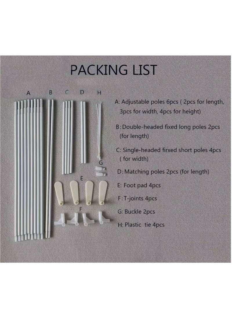 FASHION HOME - Canopy Bed Curtains Frame Post Poles Canopy Bed Frame Twin Size Adjustable - Image 1