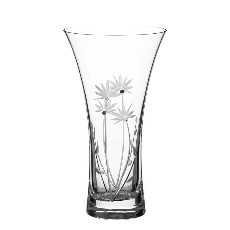 DIAMANTE Swarovski Trumpet Shaped Vase Bloom  Hand Cut Flower Decoration with Swarovski Crystals  21cm
