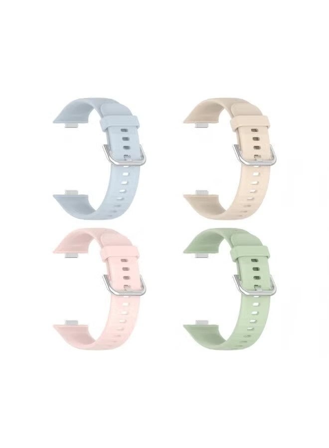 4 PCS Soft Silicone Straps Suitable For Huawei Fit 3/Fit 4/Fit 4 Pro, Waterproof, Breathable, And Adjustable Sports Strap - Image 1