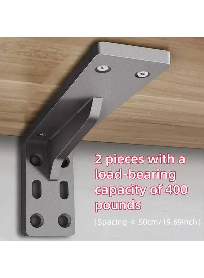 Black 12 Inch Heavy Duty Triangle Support Brackets 400 Lbs Capacity Wall Mounting - Image 2