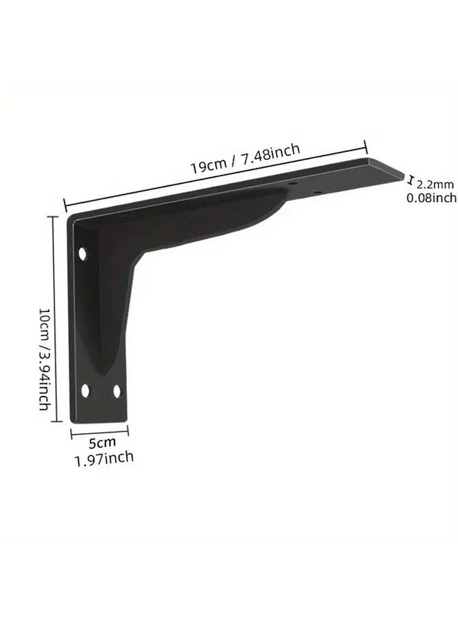 Black 12 Inch Heavy Duty Triangle Support Brackets 400 Lbs Capacity Wall Mounting - Image 4