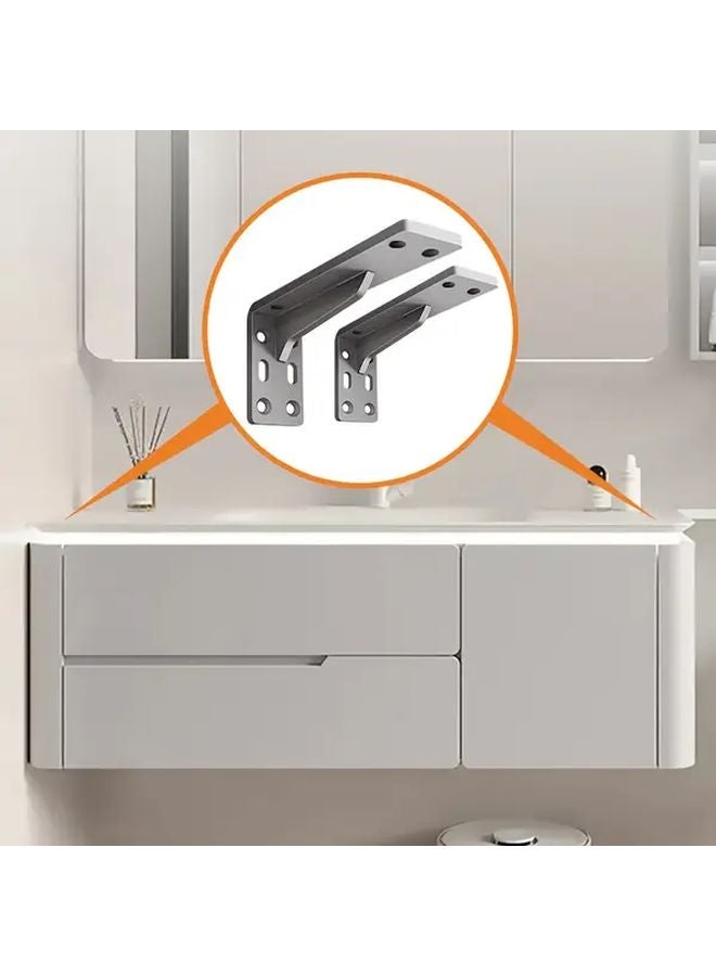 Black 12 Inch Heavy Duty Triangle Support Brackets 400 Lbs Capacity Wall Mounting - Image 5