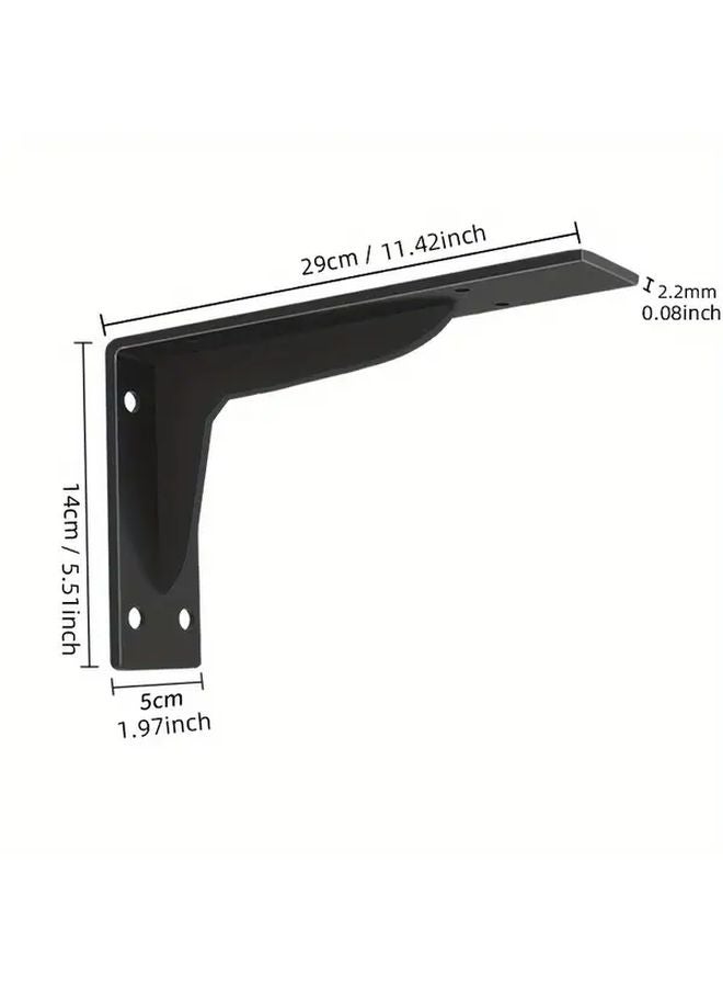 Black 12 Inch Heavy Duty Triangle Support Brackets 400 Lbs Capacity Wall Mounting - Image 1
