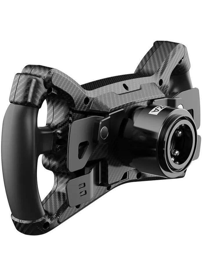 موزة عجلة قيادة MOZA KS – نمط فراشة GT بقطر 300 مم، بدالات مغناطيسية بمستشعر Hall، نظام قابض مزدوج، مواد مدعمة بألياف الكربون، 10 أزرار مضيئة، 8 مؤشرات LED RGB، نظام فك سريع، لون أسود | KS - Image 4