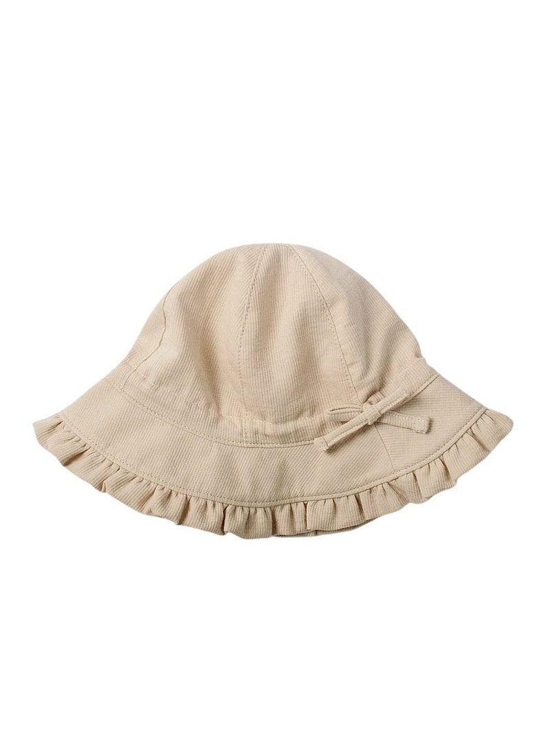 The Girl Cap TGC Kids Summer Cotton Bucket Hat No Deformation Sun Protection for All Season Beach Vacation Getaway Headwear (2-6 Years Beige)  - Image 1